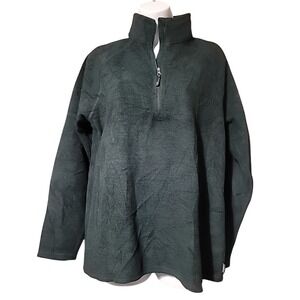 Women's Eddie Bauer Fleece‎ 1/4 Zip Pullover Size Large Dark Green